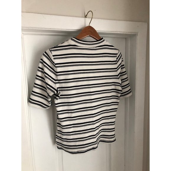 Maeve Anthropologie mock neck striped t-shirt - Picture 2 of 3